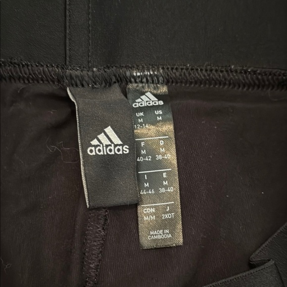Adidas Black Leggings Slim Fit Athletic Wear - Picture 6 of 6
